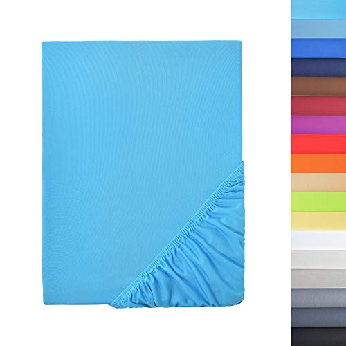 NatureMark - Sábana Bajera Ajustable de Microfibra Tamaños, Precio Especial! 100% Poliéster, Turquesa 120 x 200 cm