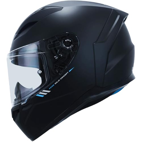 Image of Axxis Segment by MT Group, Solid Full Face Helmet | ISI & DOT Certified | Aerodynamic Shell | Anti-Scratch Visor | Motorcycle Helmet for Men & Women