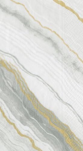 Guest Towels Paper Hand Towels Bathroom Decor Party Supplies Gray Marble Pk 30