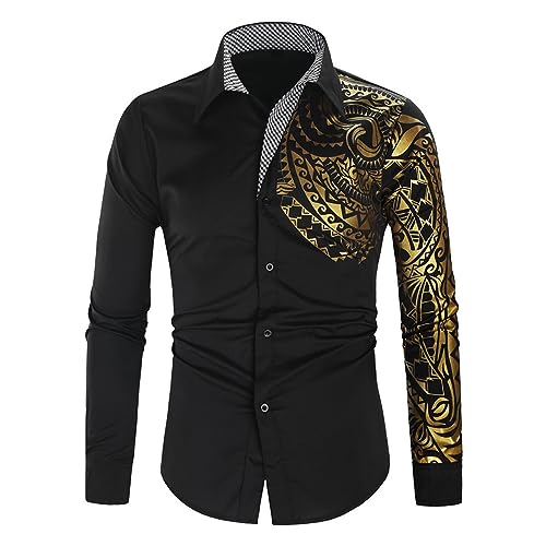 dress shirts for men designer Zeiyignr Men's Shirt Luxury Printed Slim Fit Button Down Shirt Long Sleeve Formal Prom Wedding Party Black : Clothing, Shoes & Jewelry Toddler Kids Baby Girls Rolla's its a special one Production Time:15 Days