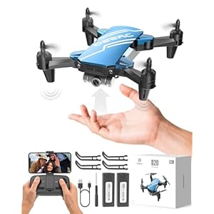 DEERC D20 Mini Drone with Camera for Kids, Remote Control Toys Gifts for Boys Girls with Voice Control, Gestures Selfie, Altitude Hold, Gravity Control, One Key Start, 3D Flips 2 Batteries, Blue