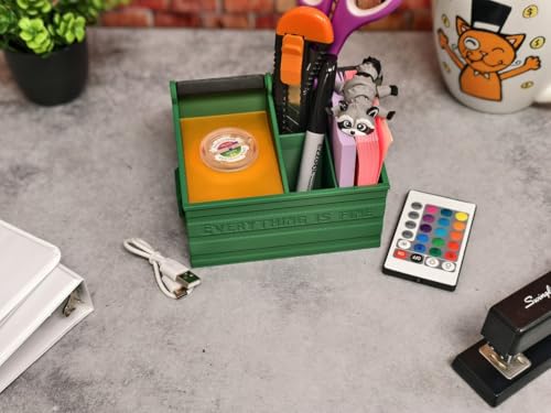 Porte-crayon raton laveur LED USB MunnyGrubbers pour bureau