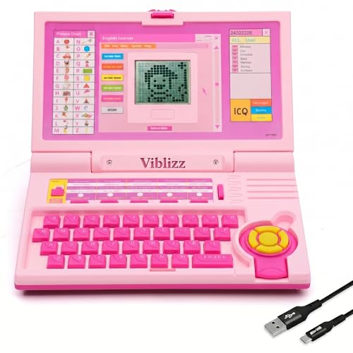 Image of Kids Learning Laptop Toy for Toddlers 2-5 Years, Educational Computer Toy with ABC, Words, Math, Music & Logic Games for Boys & Girls (Pink)