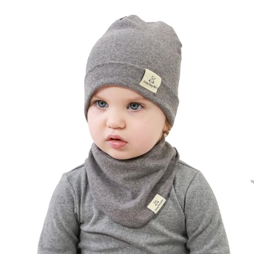 LIDHAY Newborn Hats Baby Beanie Hats&Baby Bibs for Unisex,Soft Knit Cap Infant Hospital Beanie Tolddler Hat for Boy Girl