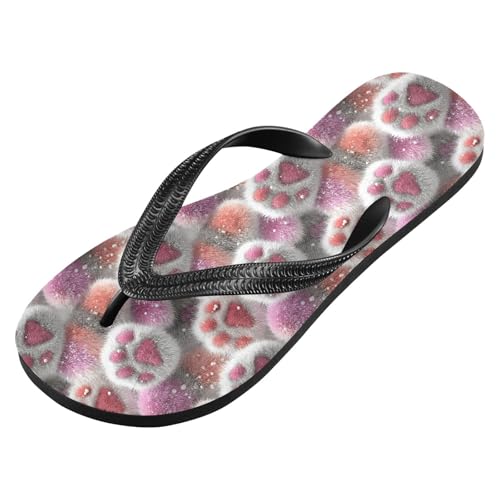 Flip Flop Sandals Cute Paws Print for Women Men Beach Outdoor XS2