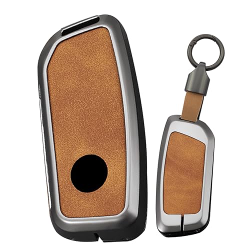 Coque de clé BMW en alliage de zinc et cuir marron pour Série 5 7 X5