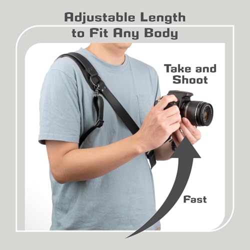 Arnés de cuero para una cámara correa de hombro de piel single camera strap 6