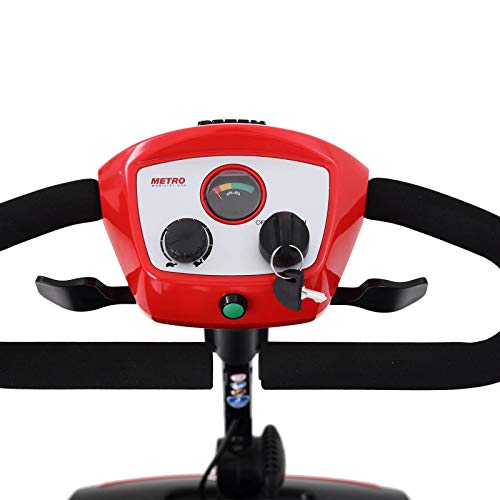 Metro Mobility Electric Mobility Scooter for Seniors Adults - Foldable Tiller - Compact for Travel - 12 Ah Battery - 4 Wheel - M1Lite Red