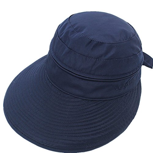 QCHOMEE Femme Chapeau de Soleil Réglable Casquette Visière Pliable Large Bord Protection Solaire Respirant Cap été Anti-UV pour Voyage Vacances Camping...