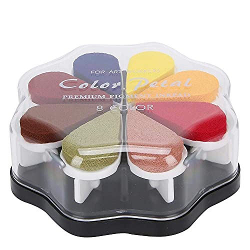 Listado de Almohadillas de tinta que puedes comprar esta semana. 48 Almohadilla de tinta para manualidades cojín de tinta sellos de colores pétalo 8 piezas for álbum de recortes