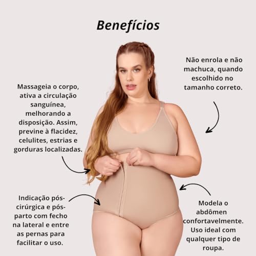 Cinta Alta Pós-parto Plus Size Modeladora Cintura com Fecho Preto 52