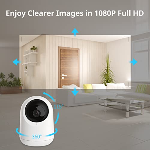 SwitchBot Bewakingscamera, 1080P WiFi camera met 360°/115° gezichtsvelddekking, bewegingsdetectie, bewegingsdetectie, 2… - Image 3