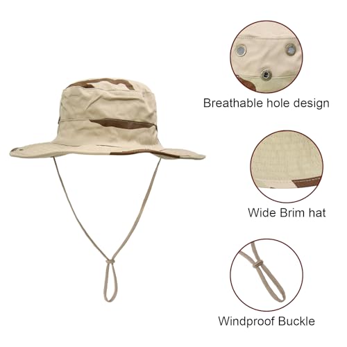 Image of Sun Hats for Men Women Boonie Hat Foldable Fishing Hat UPF 50+ Bucket Hat for Fishing Hiking Garden Safari Beach