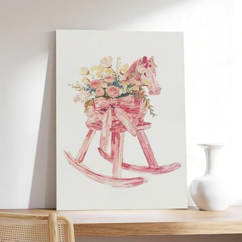 Toile cheval à bascule grand format déco chambre cocoon