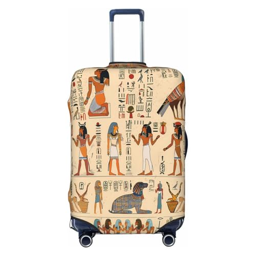 Egyptian Hieroglyphs Egypt Themed Luggage Cover Elastic Travel Suitcase Covers, Anti Scratch Dust Proof Baggage Covers, Fits 25-28 inch Suitcases