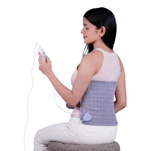 Dr.Ortho Orthopaedic Electric Heating Belt with 3 Levels of Temperature Control,Lower Back Heat Therapy Waist Wrap,Pain Relief of Abdominal,Stomach,Lumbar,Muscle,Knee,Shoulder,Neck and Cramps,Grey