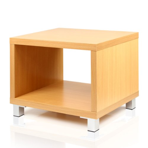 Image of Furinno Nihon 2-Tier Side Table with Storage Shelf, Light Cherry Oak