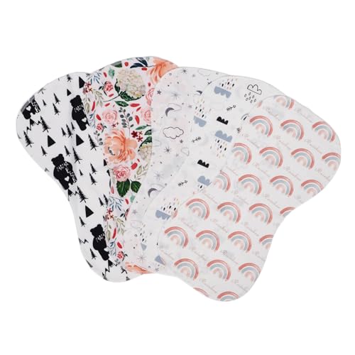 TOBBOMEY 5 piezas Baberos y Paños Muselina de Algodón Doble Cara para Niña Recién Nacido Suaves y Absorbentes Toallas Saliva Cómodas y Resistentes para Protección Color Color Aleatorio