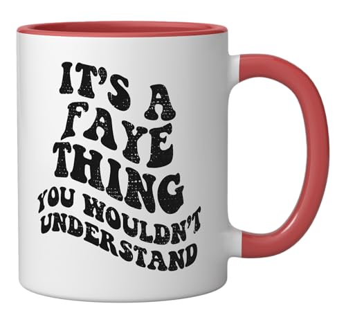 Retro Groovy Taza Cerámica Rojo Blanco 11 oz miniatura 2