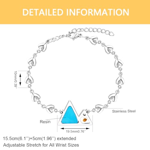 Image of Uloveido Stainless Steel Heart Chain Link Bracelet - Religious Inspirational Mustard Seed Charm Bracelet for Women Lady Y4431