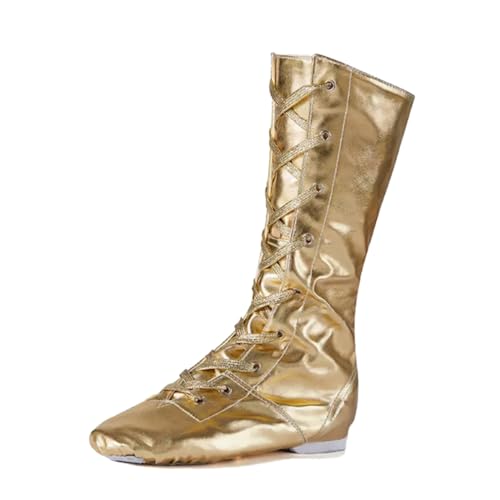 Jazz Dance Shoes Split Sole Kids Dancing Sneakers High Top Boots for Little Kid Gold 3.5 M US Big Kid