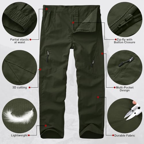 Kids' Cargo Pants, Youth Boys' Hiking Casual Outdoor Quick Dry Boy Scout Pants3