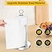 Paper Towel Holder Stainless Steel - One Hand Tear Paper Towel Dispenser Standing Weighted Base Non Slip, Spring Arm, Stainless Steel Paper Towel fits in Kitchen Bathroom Countertop (Silver)