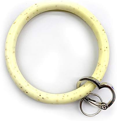 Silicone Bangle Key Ring by Soft Spot Co (Cream with Gold Fleck)