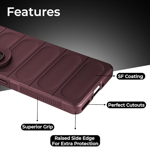 Image of A rtistque Back Cover Case for Oppo Reno 10 5G / Oppo Reno 10 Pro 5G |with Inner Fabric|Liquid Stripe Silicone|Camera Protection|Anti Slip Grip|Oppo Reno 10 5G Back Cover - Maroon