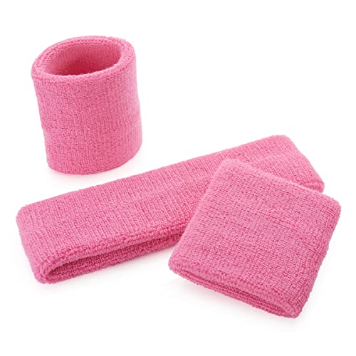 Image of ONUPGO Sweatband Set Sports Headband Wristband Set Sweatbands Terry Cloth Wristband Wrist Sweatband Headbands Moisture Wicking Sweat Absorbing Head Band