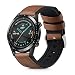 Produktbild kwmobile Ersatzarmband kompatibel mit Huawei Huawei Watch GT / GT2 / GT3 (46mm) Armband - Fitnesstracker Sportarmband aus Leder mit Uhrenverschluss - Braun Schwarz