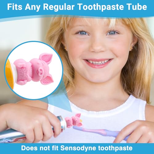 Image of Self-Closing Toothpaste Caps by Tilcare - No Waste Cap Dispensers for Kids Bathroom - Mess-Free Toothpaste Lids - Easy to Use, Food Grade Silicone and BPA-Free Toppers