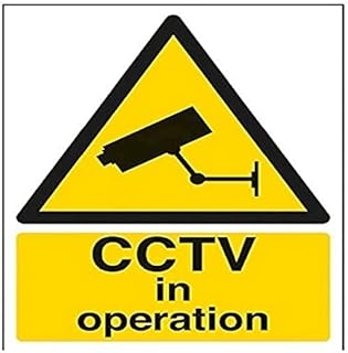 VSafety 63050AN-W"CCTV In Operation" Warning General Sign, Window Sticker, Portrait, 150 mm x 200 mm, Black/Yellow