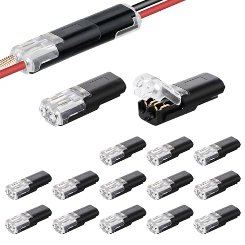 15 Stück Auto Kabelverbinder Wasserdicht 2 Polig,12V Stecker 2 pin,Kabel Steckverbinder,Schneller Kabelstecker Verbindungen 12V für 18-22 AWG Kabel Crimp,Steckverbindung Wire Connector für KFZ LKW