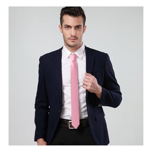 Image of Landisun Black Tie Men Women Solid Skinny Ties Slim Ties Satin Tie