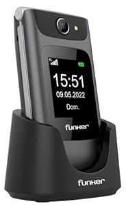 Funker C250 Comfort 4G - Klapphandy 4G für Senioren, Tasten und große Tasten, einfach zu bedienen, SOS-Taste, USB-C, 3 Direktspeicher, 2000 Kontakte, 1450mAH-Akku, Ladestation