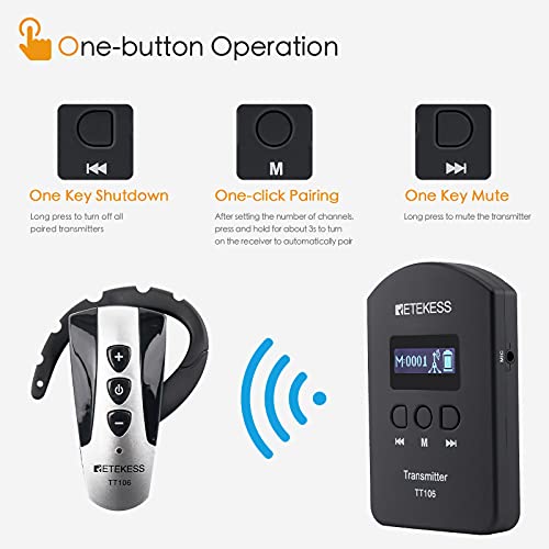 Case Of 2 Transmitters 30 Receivers 1 Charging Case,Retekess Tt106,Wireless Tour Guide System,492Ft,Church Translation System,Language Translator For Church Service(Need Interpreter) #TOP1