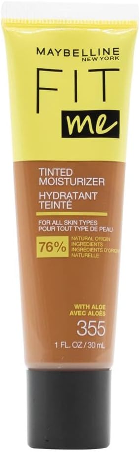 Maybelline Fit Me Tinted Moisturizer, Natural Coverage, Face Makeup, 355, 1 Count