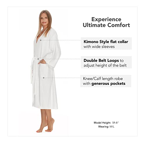 Womens Terry Cloth Bathrobe By Boca Terry, Cotton Spa Robes, Plush White Hotel Bath Robe, Plus Size (2X-Large) #TOP3