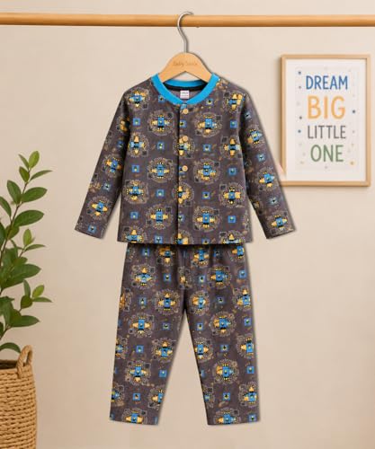Image of 3BROS BodySuit /Dress for Boys /Girls Full Pajama & Casual Full Sleeves Night Suit Top Combo Kids Set