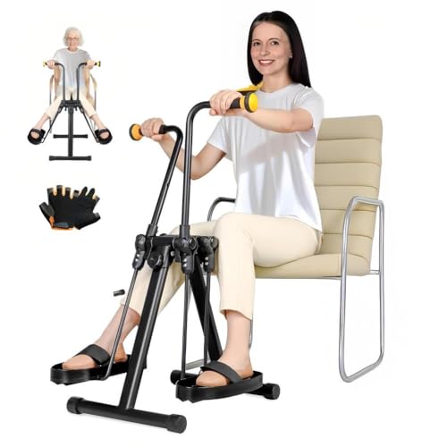 Pedaleador para Brazos Y Piernas, Pedaleador con Asiento, Terapia para Manos, Brazos, Piernas Y Rodillas, Equipo De Fitness PortáTil, con Pantalla Digital,A