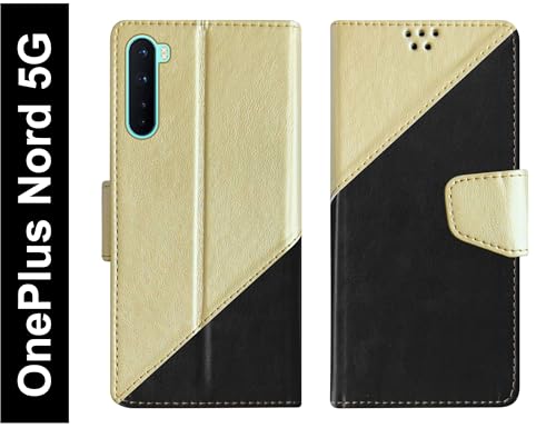 Image of SBMS Flip Cover Case for OnePlus Nord 5G Back Case Cover with Magnatic Closure | Inbuilt Stand | Card & Money Pocket (MultiBlack)