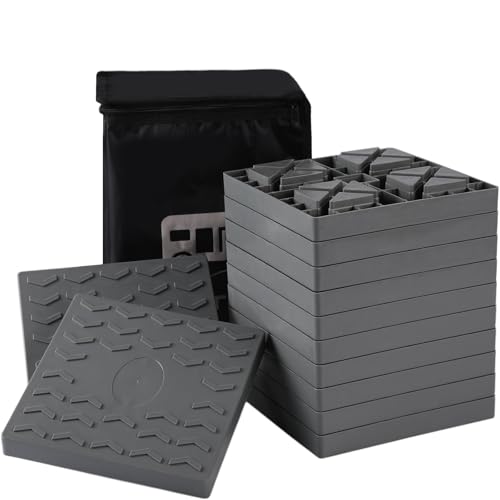 Keltrion 12 Pack Camper/RV Leveling Blocks Suitable for 4 Wheels Interlocking and Anti-Slip Design...