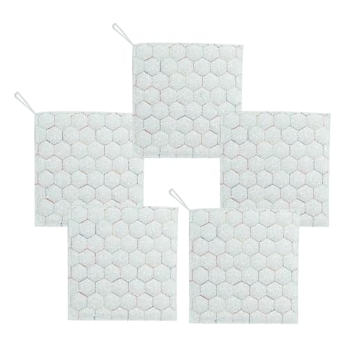 Generico Dish Rags, Double-Sided Washing Wire Dishcloth, Reusable Quick-Drying Cleaning Cloths, 5-Pack Kitchen Towels for Window, Camping, Bathroom, Lens, Bowl, Appliance 7.09x7.09 Inches