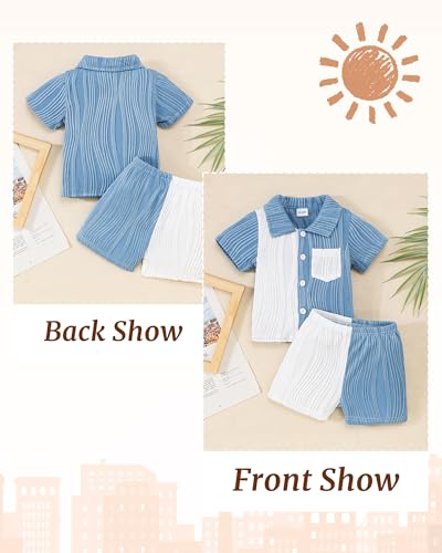 Image of NZRVAWS Toddler Baby Boy Summer Clothes 2Pcs Shorts Set Sleeveless Tank Tops Hawaiian T-Shirt Cute Boys Clothing Set