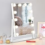 Nusvan Vanity Mirror with Lights,Makeup Mirror with Lights,3 Color Lighting Modes Detachable 10X Magnification Mirror Touch Control,14.6Inches (White)