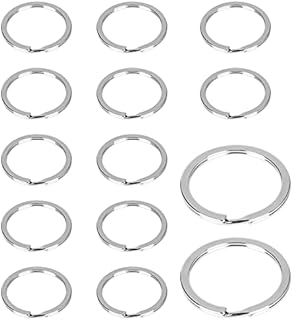 Uniclife 14 Pieces Flat Key Rings Set Split Steel Key Chain Rings for Organizing House Car Office Keys Accessories and Tags Double Loop Connectors for Crafts, 2 Sizes