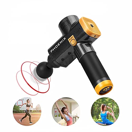 Pistola Massageadora Muscular Phoenix A2 Profissional + Case (Amarelo)