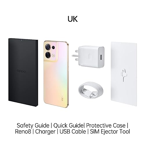 Oppo Reno 8 Dual-Sim 256Gb Rom + 8Gb Ram (Gsm Only | No Cdma) Factory Unlocked 5G Smartphone (Shimmer Gold) - International Version #TOP1