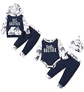 Borlai Baby Boy Brother Matching Outfit Big Little Long Sleeve Dinosaur Top Pants Clothes Set